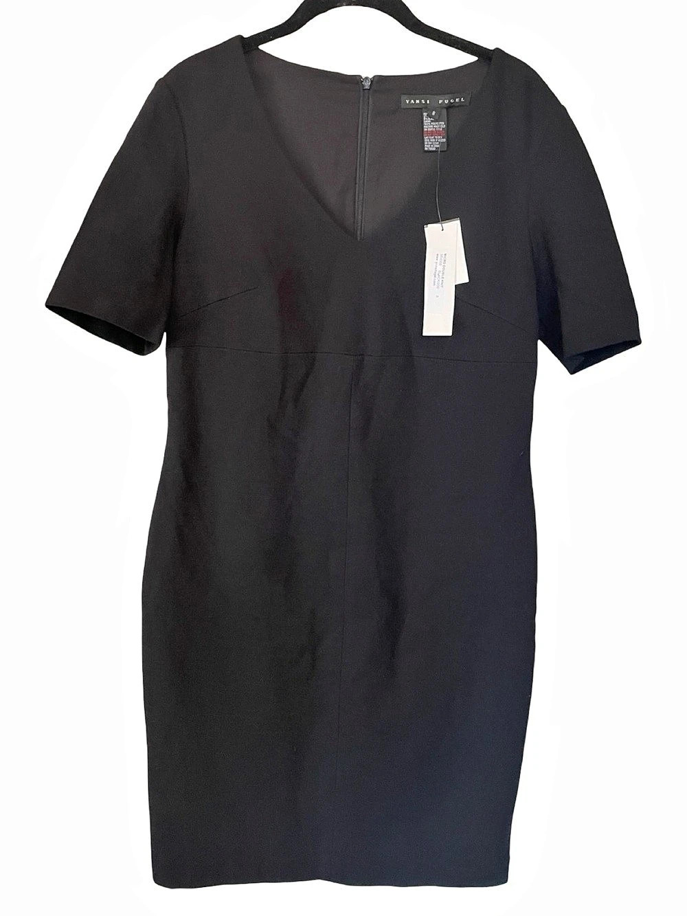 Yansi Fugel Micro Double Knit Dress Mini Black Size 8 NWT